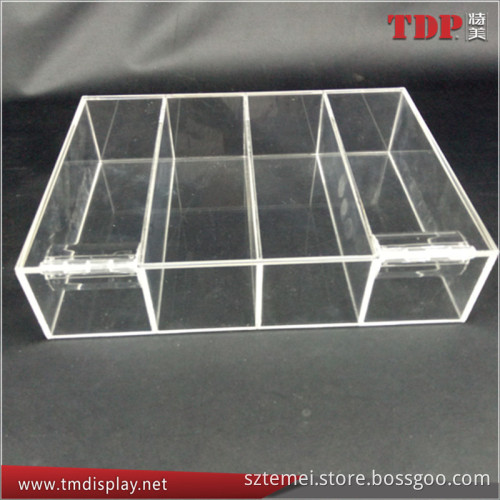 Wholesale Transparent Acrylic Tabletop 4 Dividers Storage Box